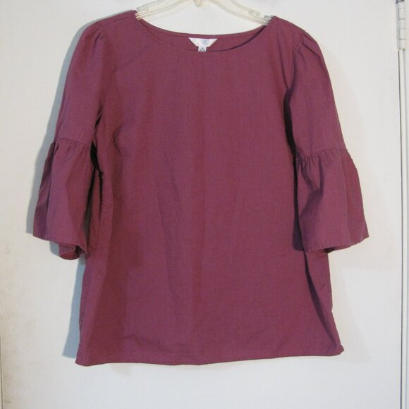 Time and Tru Tops - ** 2/$15 Time And Tru Purple Blouse Medium 8 10 Excellent Bell Sleeve